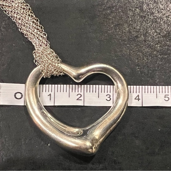 🌸 Authentic Tiffany & Co. Peretti Open Heart Pendant On Mesh Chain - Picture 10 of 10